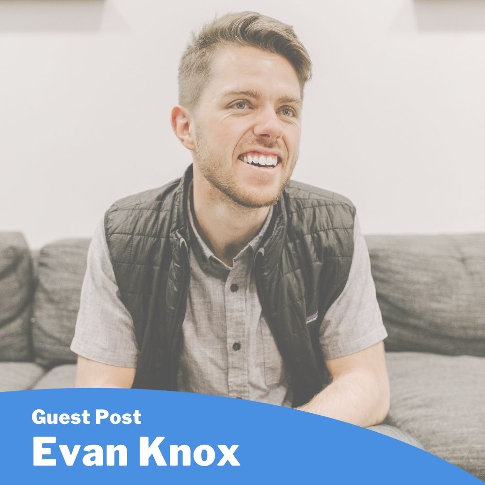 Evan Knox; young man in black vest smiling