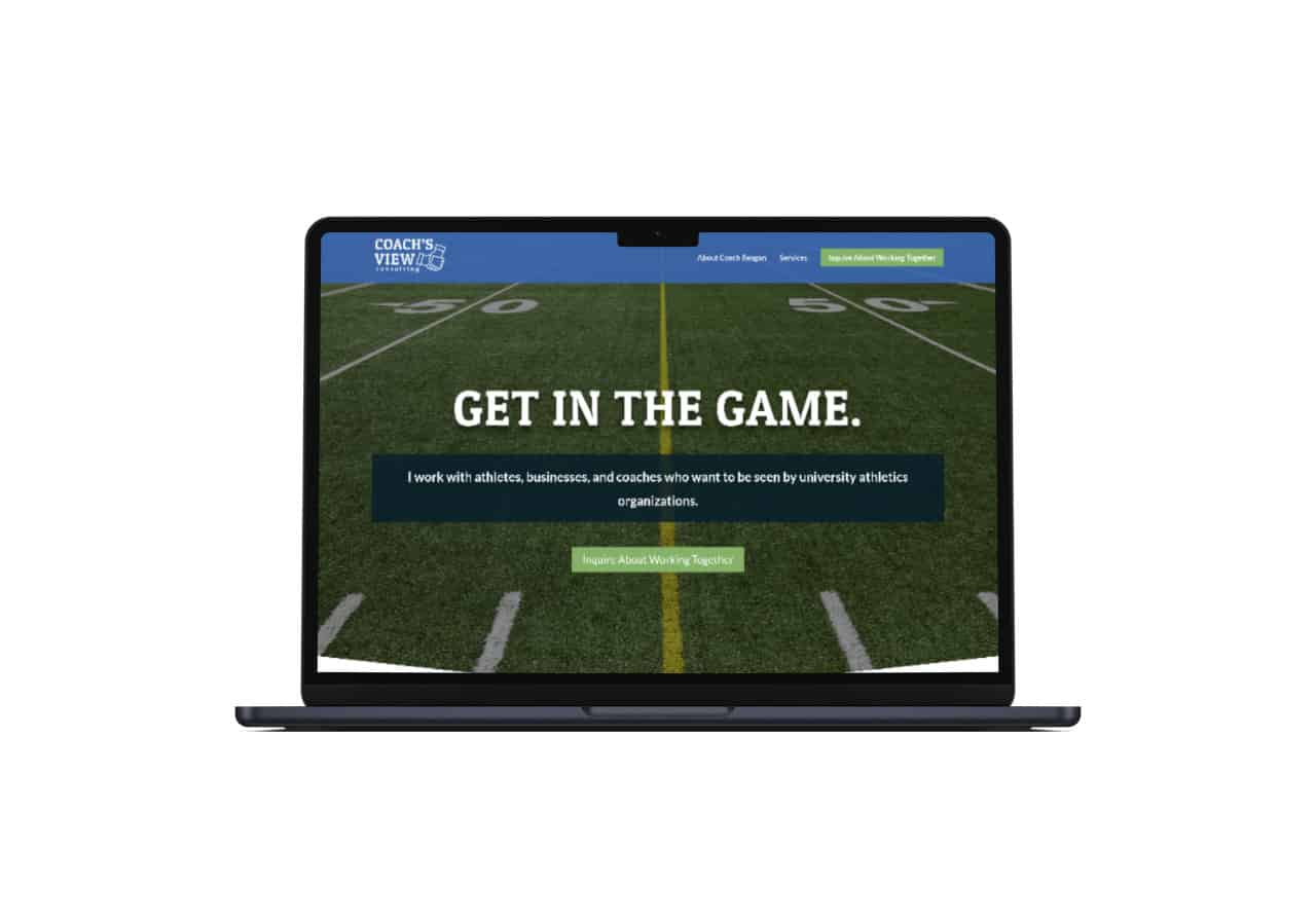 Coach's View website mockup