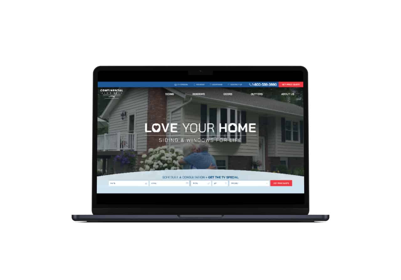 Continental Siding website mockup