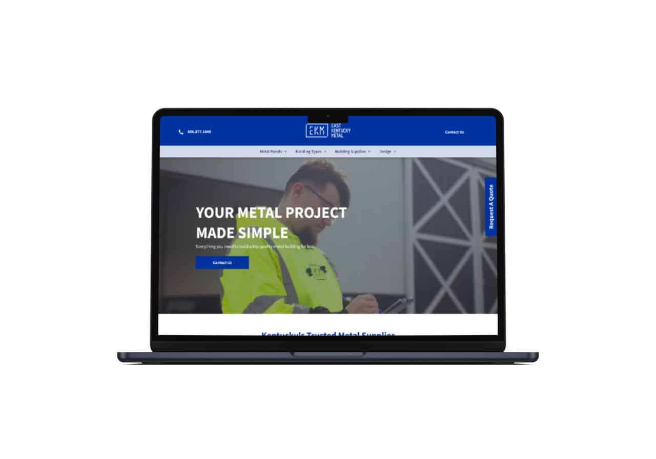 East Kentucky Metal website mockup