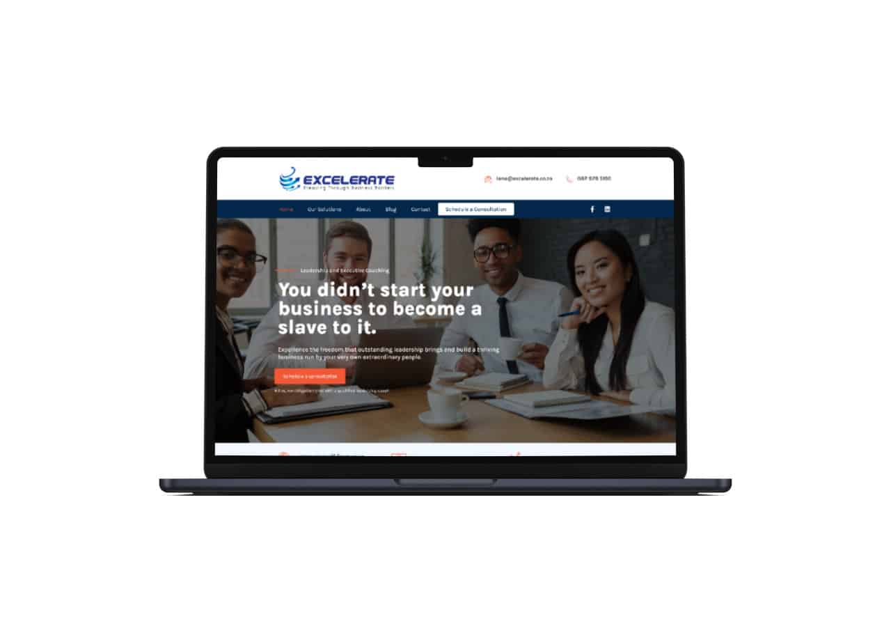 Excelerate website mockup