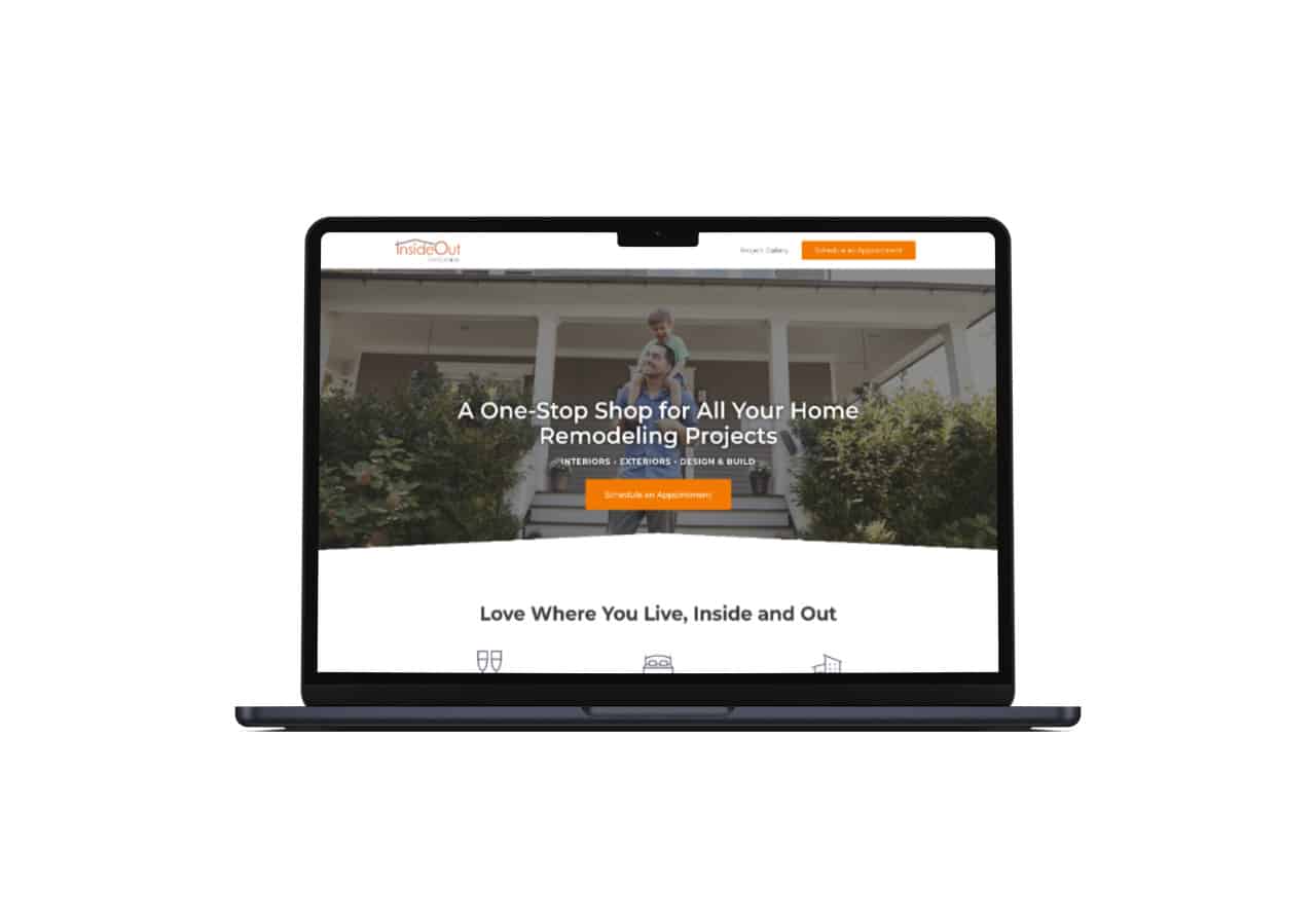 Inside Out Remodeling website mockup