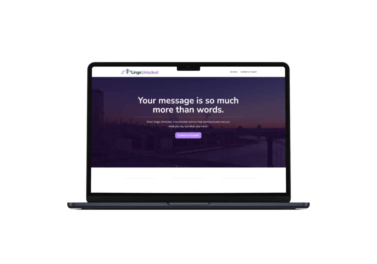Lingo Unlocked website mockup