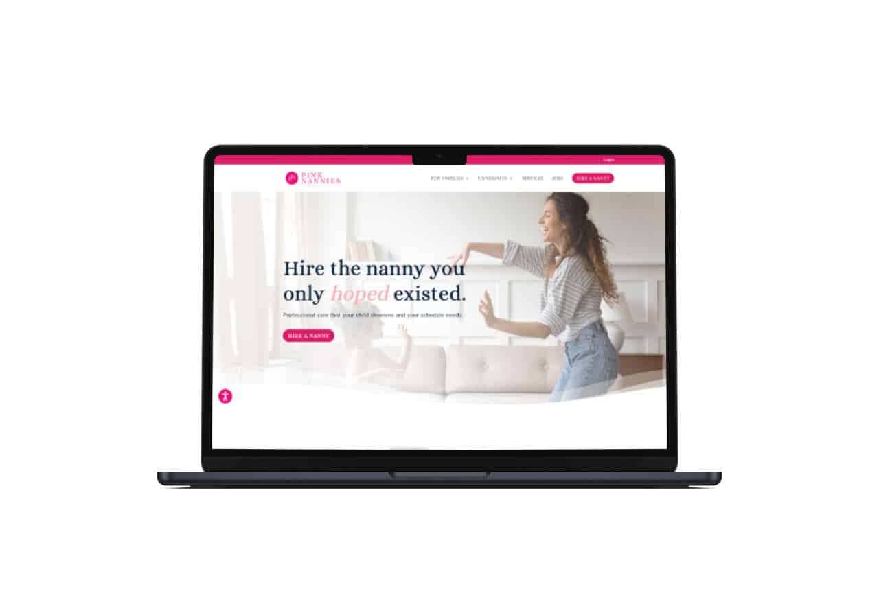 Pink Nannies website mockup