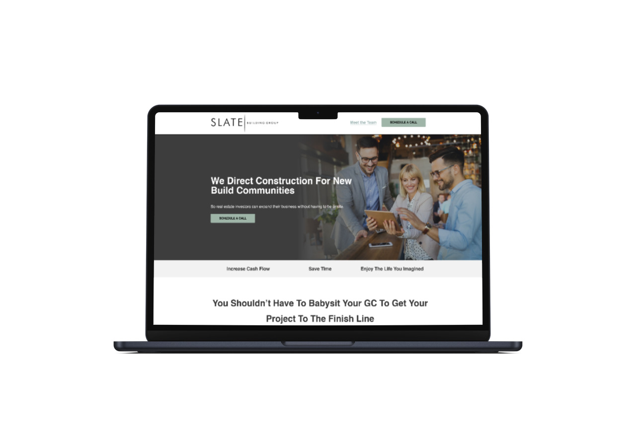 Slate Building Group website mockup