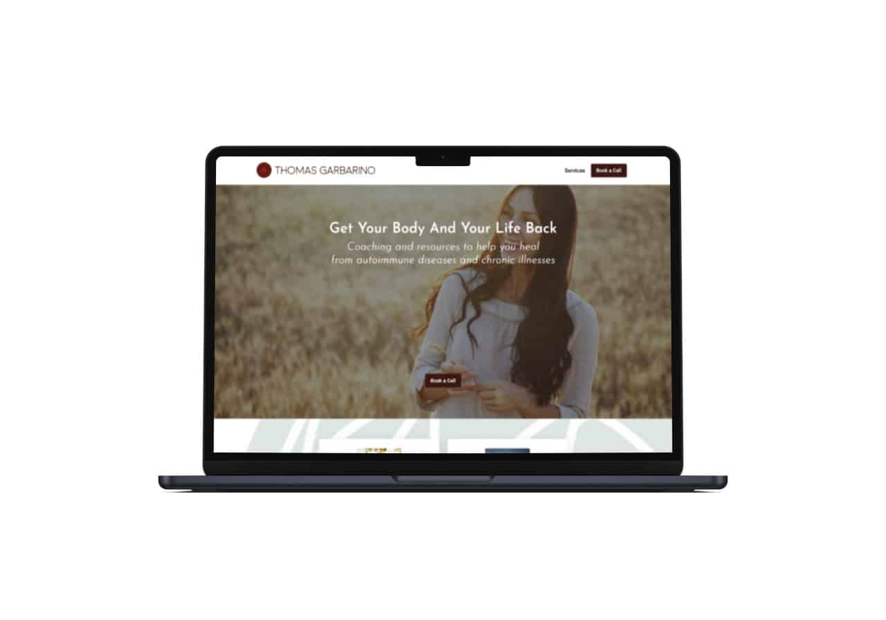 Thomas Garbarino website mockup